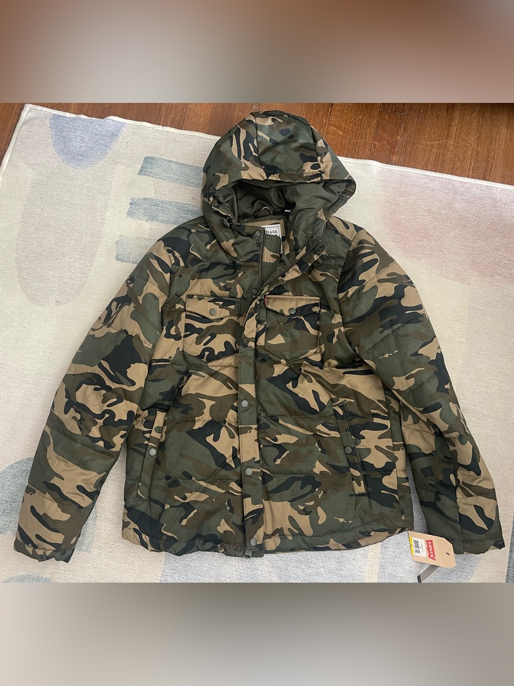 Levi's Men’s Camouflage Puffer Jacket - Green & Brown